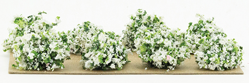 Dollhouse miniature BORDER PLANTS (8), WHITE 1/2"